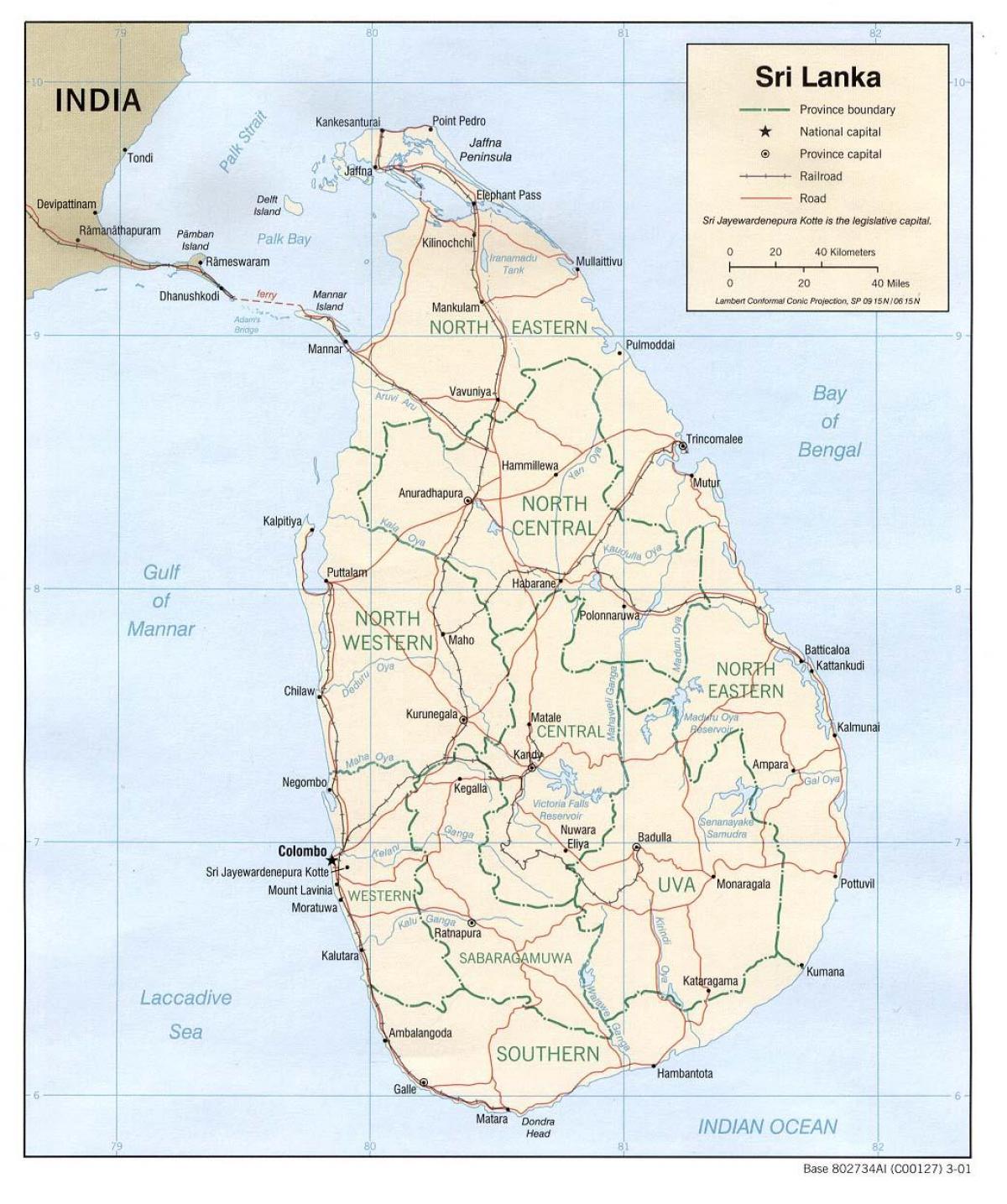 سریلانکا, اتوبوس, نقشه
