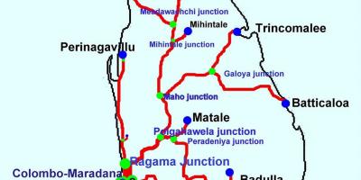 قطار در سریلانکا نقشه