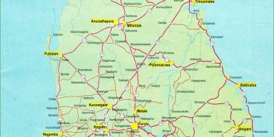 جاده نقشه فاصله سریلانکا