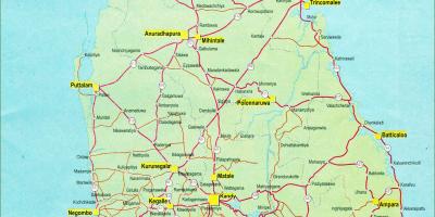 نقشه از سریلانکا نقشه فاصله