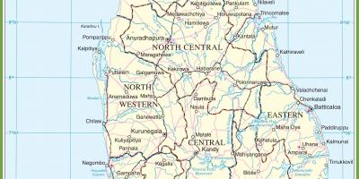 یک نقشه از سریلانکا
