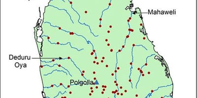 نقشه از سریلانکا ganga